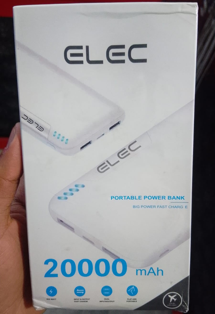 Elec 20000mAh Portable Power Bank Providing High Capacity Charging With Reliable Performance