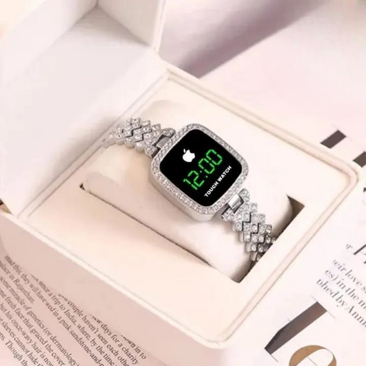 Chic Womens Digital Display Watch With Elegant Bracelet Strap Stylish Design Clear Screen Comfortable Wear Perfect For Daily And Formal Use - Black