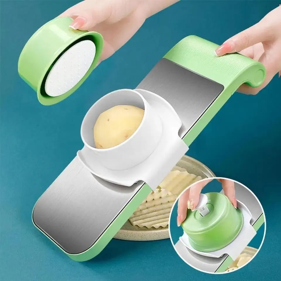 5-in-1 Multi-Functional Vegetable Slicer & Grater – Adjustable Mandoline Cutter