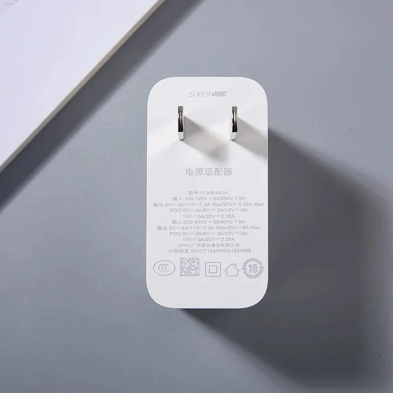 160 W Super Vooc Turbo Charger Providing Ultra Fast Charging Speed With Reliable Performance (Without Box & Cable)