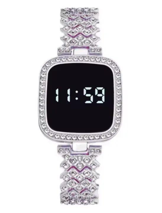 Chic Womens Digital Display Watch With Elegant Bracelet Strap Stylish Design Clear Screen Comfortable Wear Perfect For Daily And Formal Use - Black