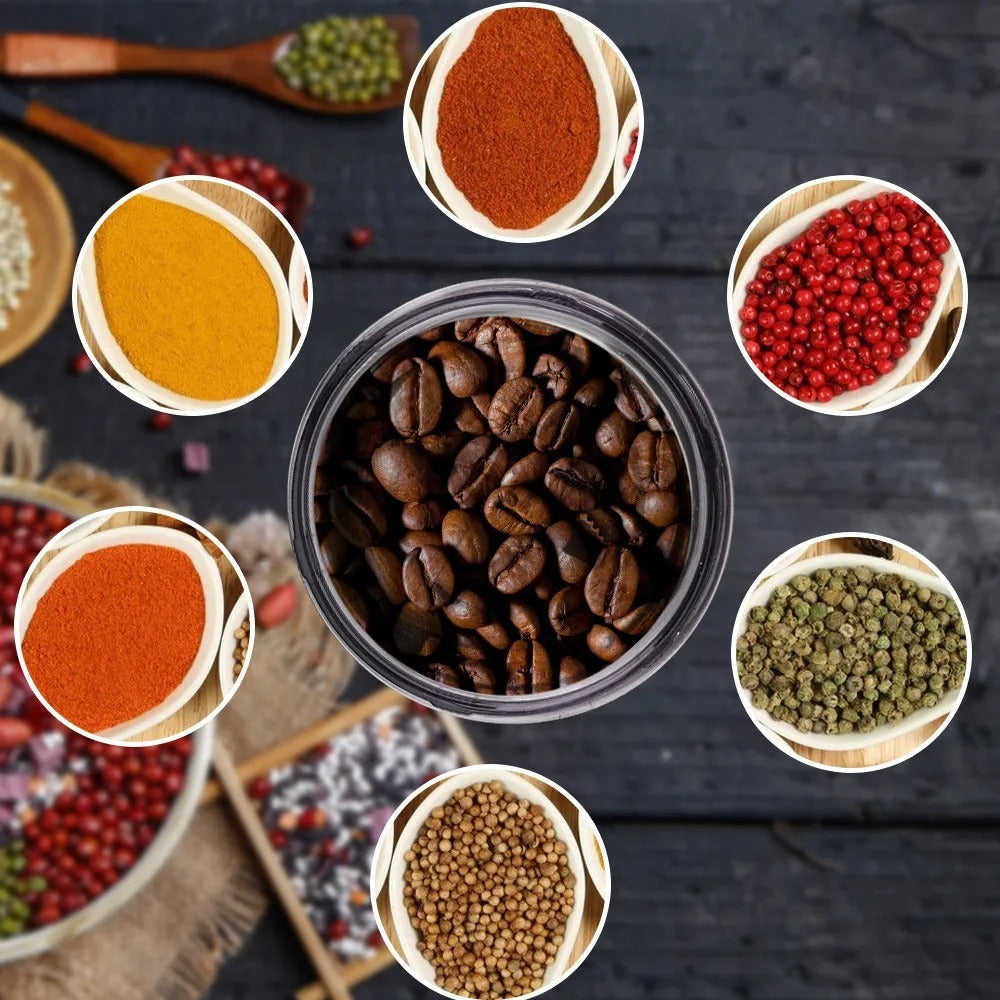 Mini Electric Grinder Machine 300W Stainless Steel – Coffee, Spice & Masala Blender (220V)